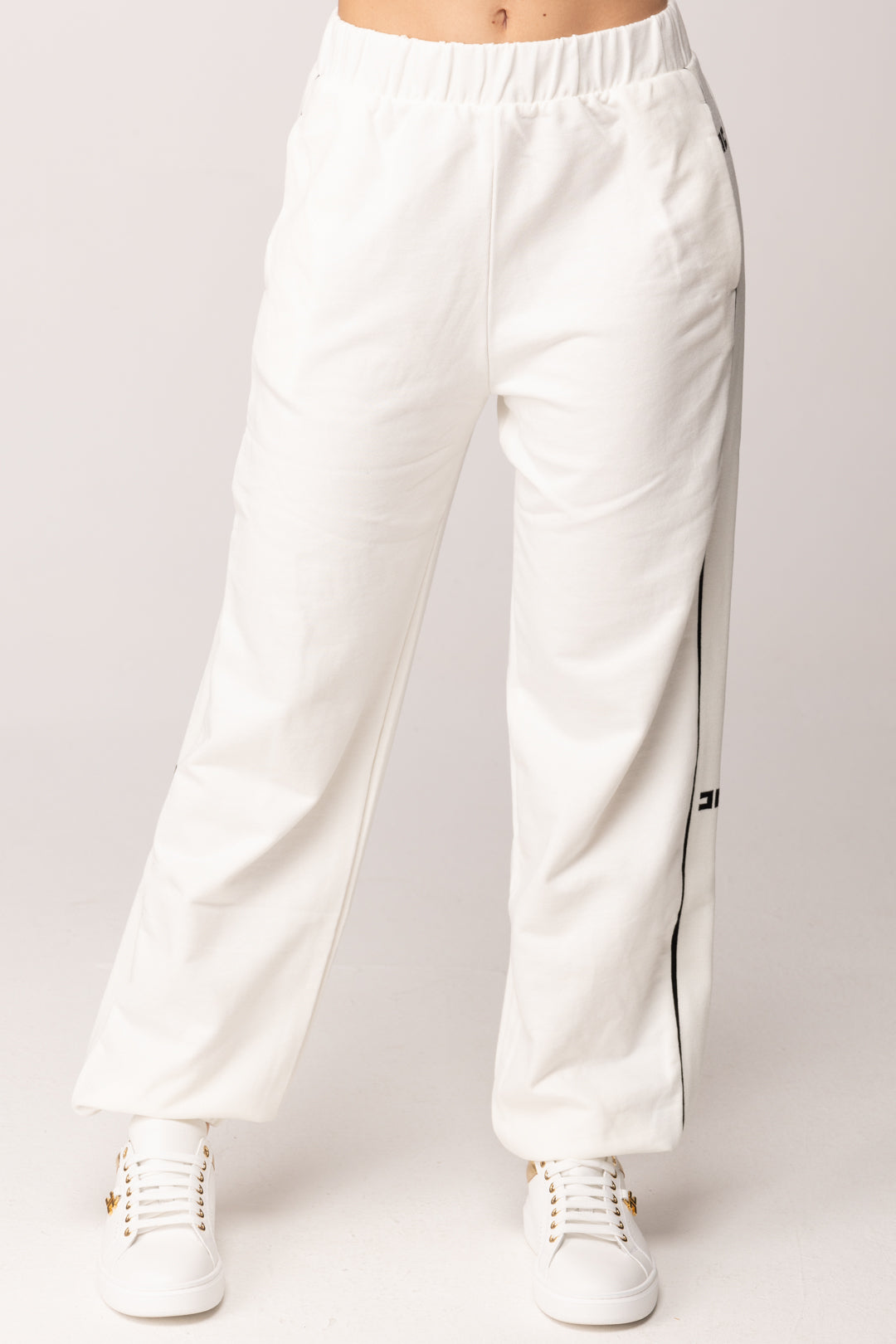 Elisabetta Franchi Bambina Pantaloni In Felpa con Bande Laterali Logate EFPA3160FF002.0275