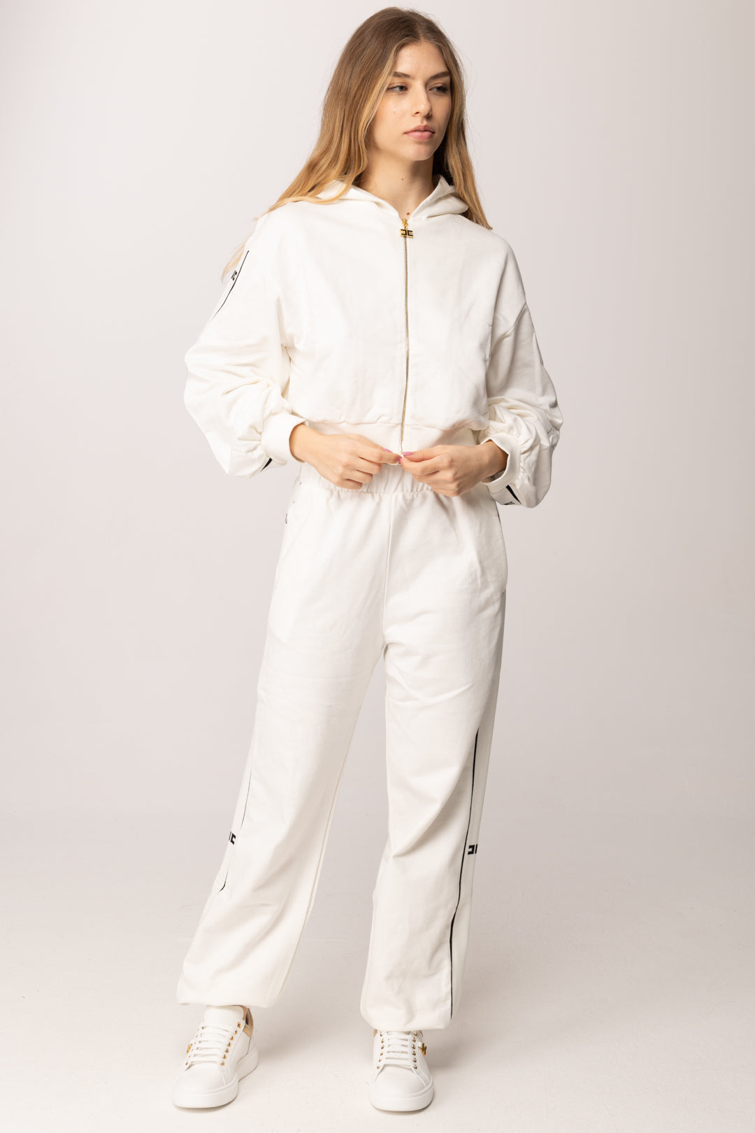 Elisabetta Franchi Bambina Pantaloni In Felpa con Bande Laterali Logate EFPA3160FF002.0275