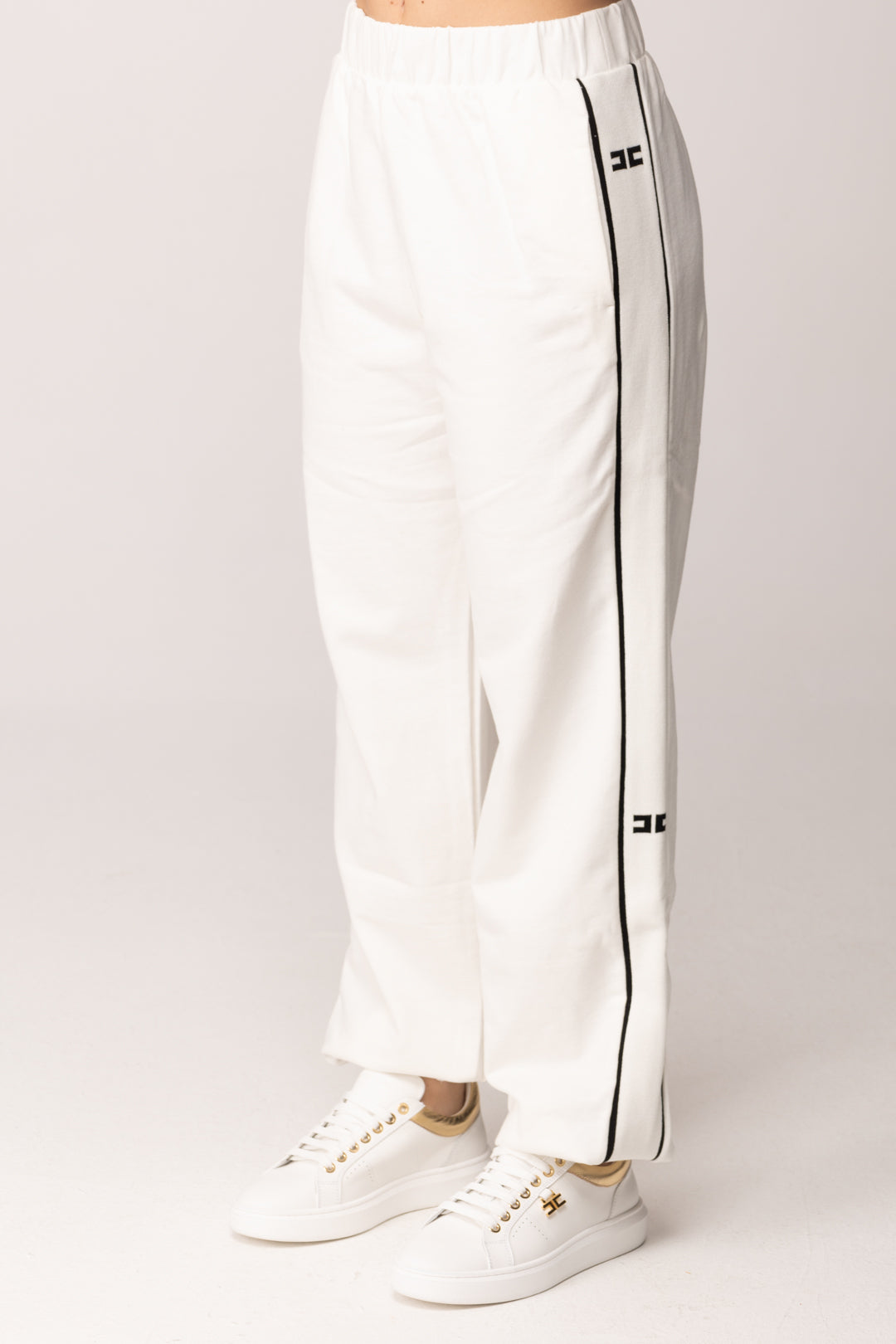 Elisabetta Franchi Bambina Pantaloni In Felpa con Bande Laterali Logate EFPA3160FF002.0275