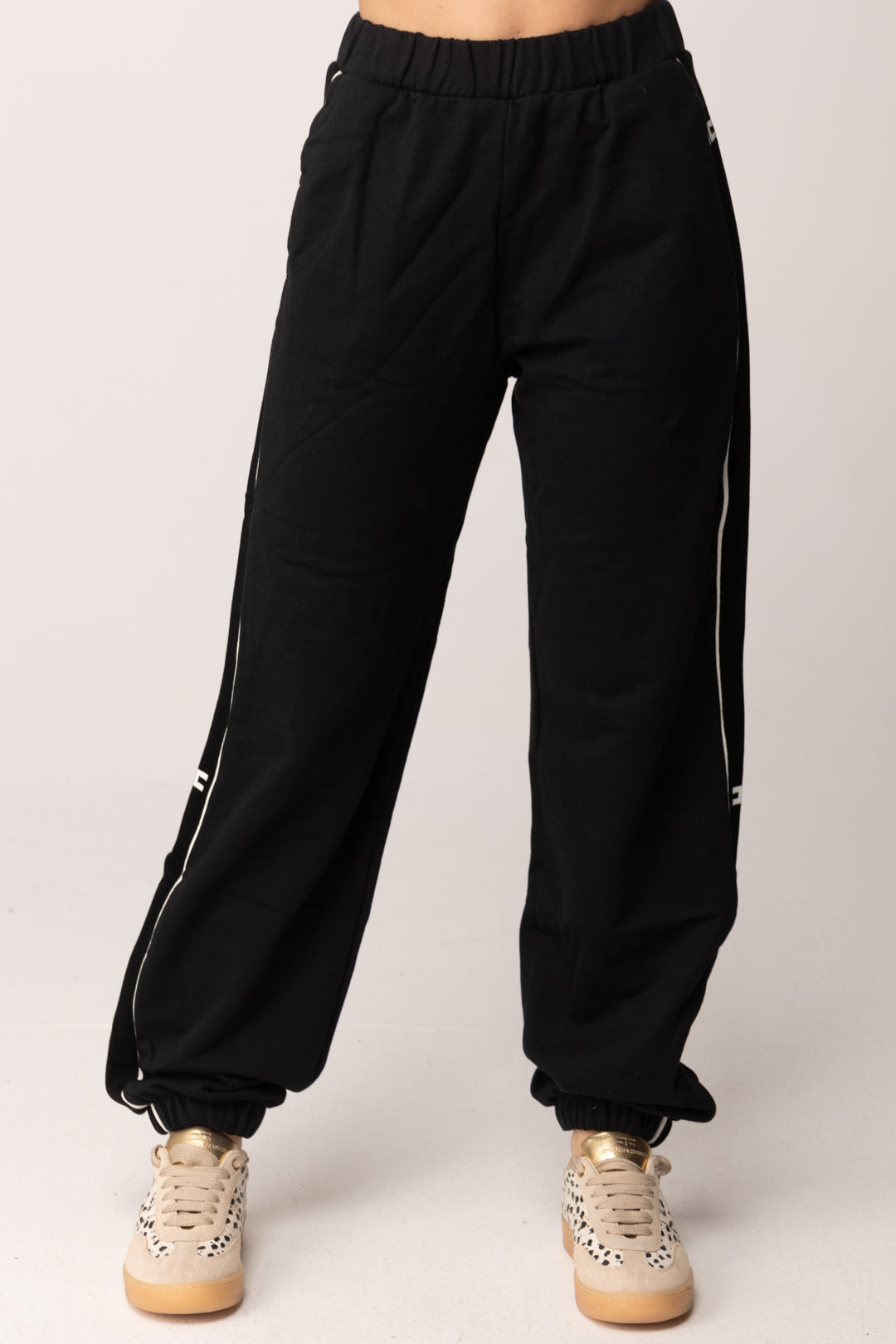 Elisabetta Franchi Bambina Pantaloni In Felpa con Bande Laterali Logate EFPA3160FF002.N275