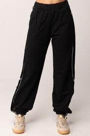 Elisabetta Franchi Bambina Pantaloni In Felpa con Bande Laterali Logate EFPA3160FF002.N275