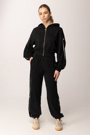 Elisabetta Franchi Bambina Pantaloni In Felpa con Bande Laterali Logate EFPA3160FF002.N275