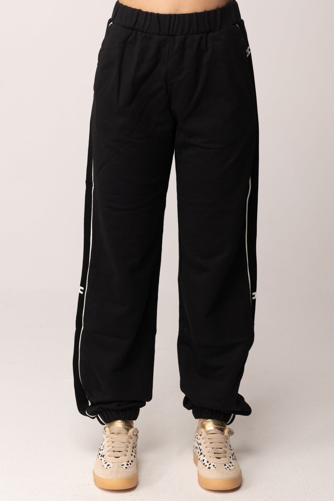 Elisabetta Franchi Bambina Pantaloni In Felpa con Bande Laterali Logate EFPA3160FF002.N275