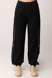 Elisabetta Franchi Bambina Pantaloni In Felpa con Bande Laterali Logate EFPA3160FF002.N275