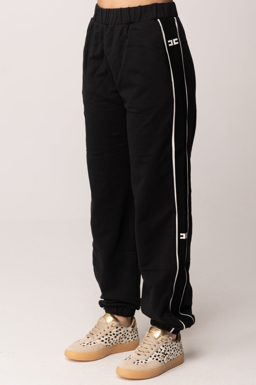 Elisabetta Franchi Bambina Pantaloni In Felpa con Bande Laterali Logate EFPA3160FF002.N275