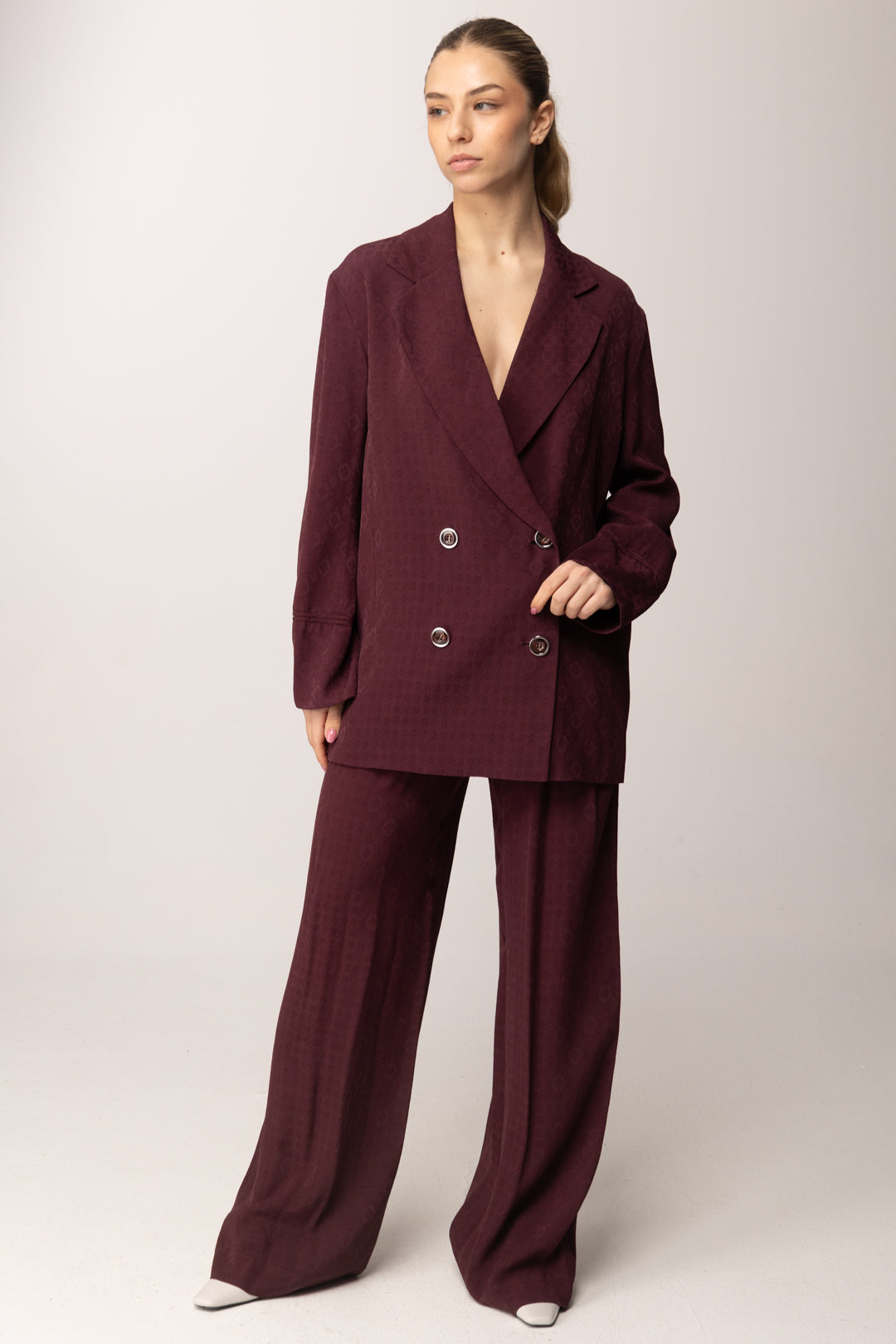 Pinko Pantaloni In Jacquard con Motivo Cravatteria 106203 A33H RR7