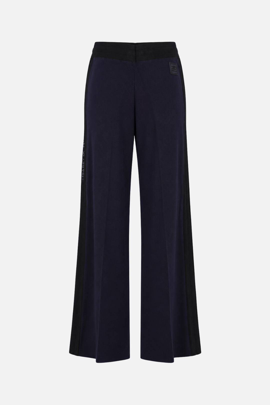 Elisabetta Franchi Pantaloni In Maglia con Bande Laterali KP75S66E2 BLU NOTTE/NERO