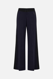 Elisabetta Franchi Pantaloni In Maglia con Bande Laterali KP75S66E2 BLU NOTTE/NERO
