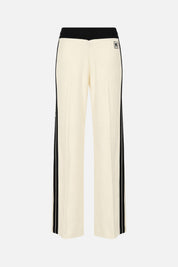 Elisabetta Franchi Pantaloni In Maglia con Bande Laterali KP75S66E2 BURRO/NERO