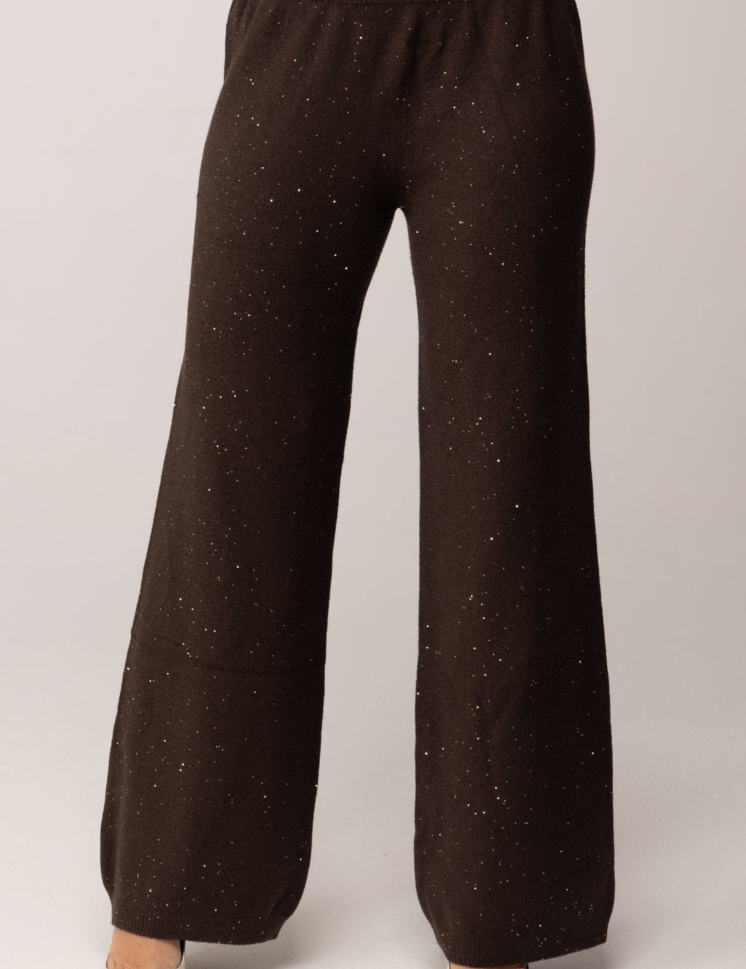 Meme Road Pantaloni In Maglia con Glitter MRK615 FONDENTE