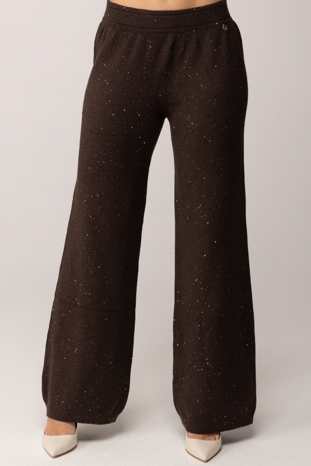 Meme Road Pantaloni In Maglia con Glitter MRK615 FONDENTE