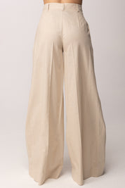 Twin-set Pantaloni In Misto Lino con Lurex 261AT2073 CASHEW LUREX