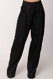 Elisabetta Franchi Pantaloni In Misto Lino PA17962E2 NERO