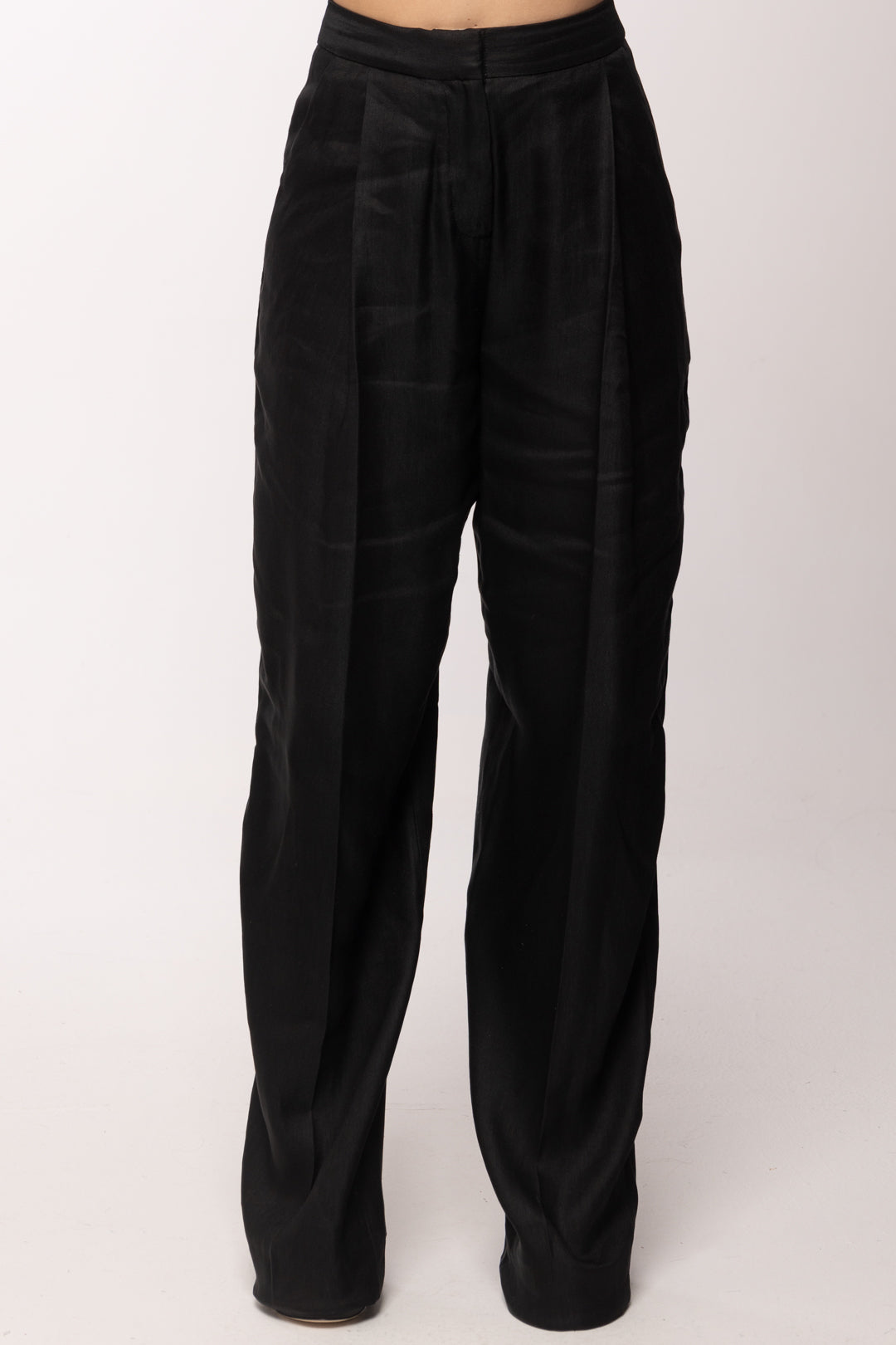 Elisabetta Franchi Pantaloni In Misto Lino PA17962E2 NERO