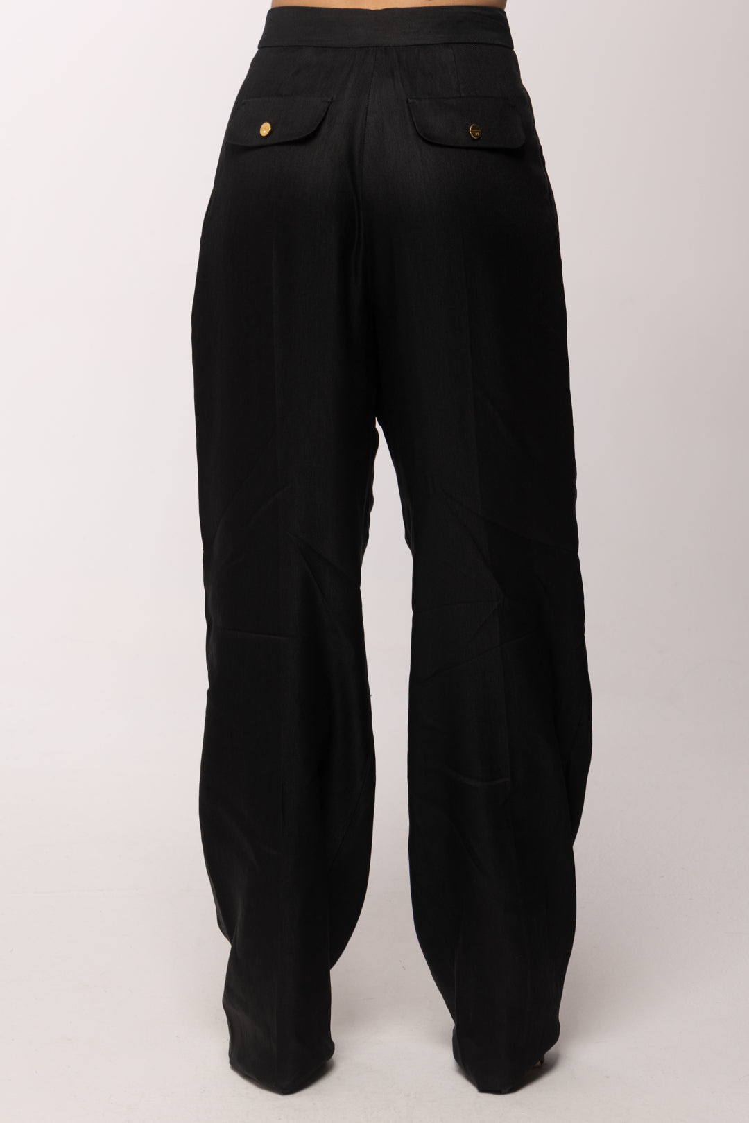 Elisabetta Franchi Pantaloni In Misto Lino PA17962E2 NERO