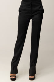 Elisabetta Franchi Pantaloni In Raso con Spacchetti PA13057E2 NERO
