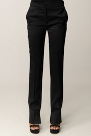 Elisabetta Franchi Pantaloni In Raso con Spacchetti PA13057E2 NERO
