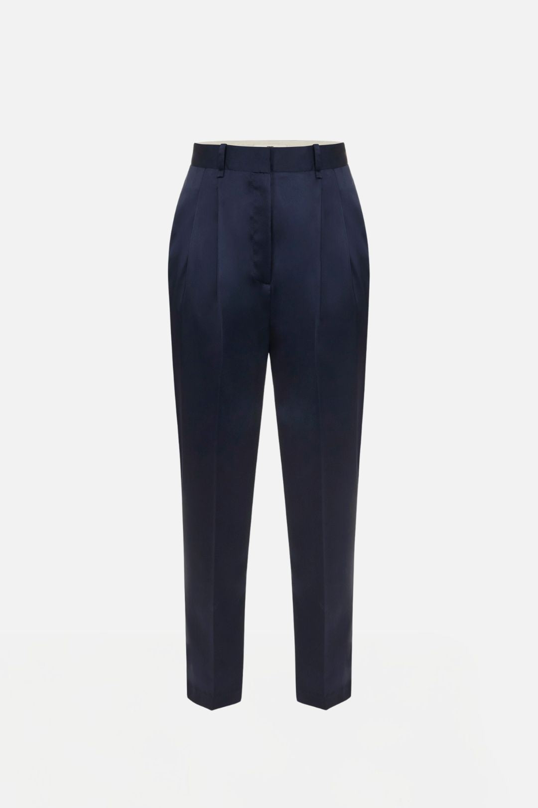 Elisabetta Franchi Pantaloni In Raso Stretch con Pinces PA20366E2 BLU NOTTE