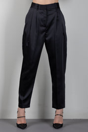 Elisabetta Franchi Pantaloni In Raso Stretch con Pinces PA20366E2 NERO