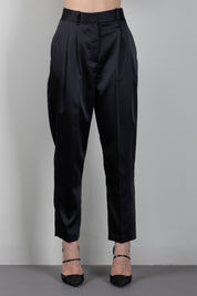 Elisabetta Franchi Pantaloni In Raso Stretch con Pinces PA20366E2 NERO