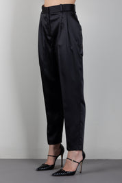 Elisabetta Franchi Pantaloni In Raso Stretch con Pinces PA20366E2 NERO
