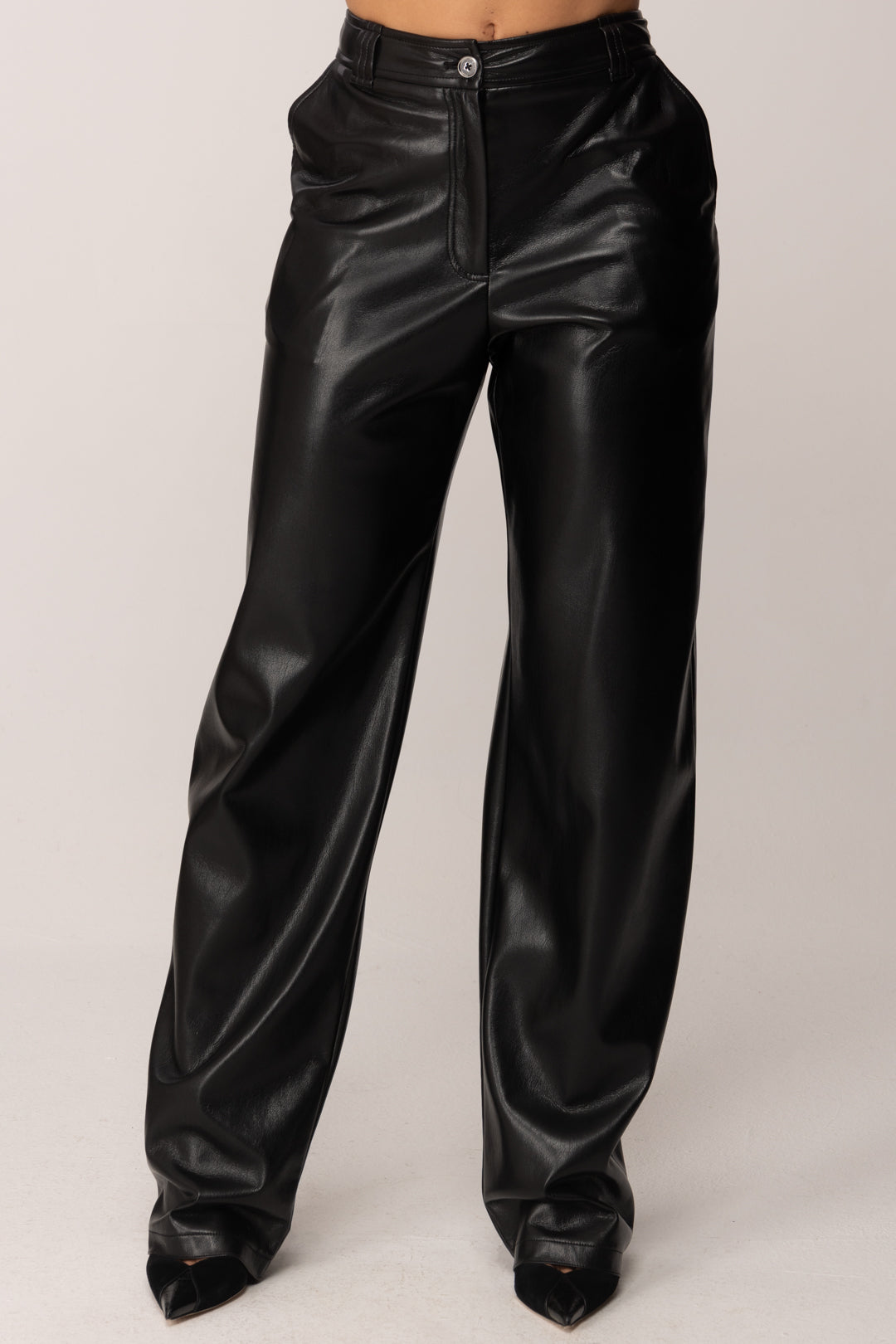 Pinko Pantaloni In Tessuto Spalmato NERO LIMOUSINE