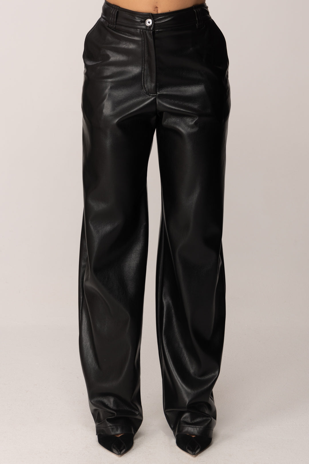 Pinko Pantaloni In Tessuto Spalmato NERO LIMOUSINE