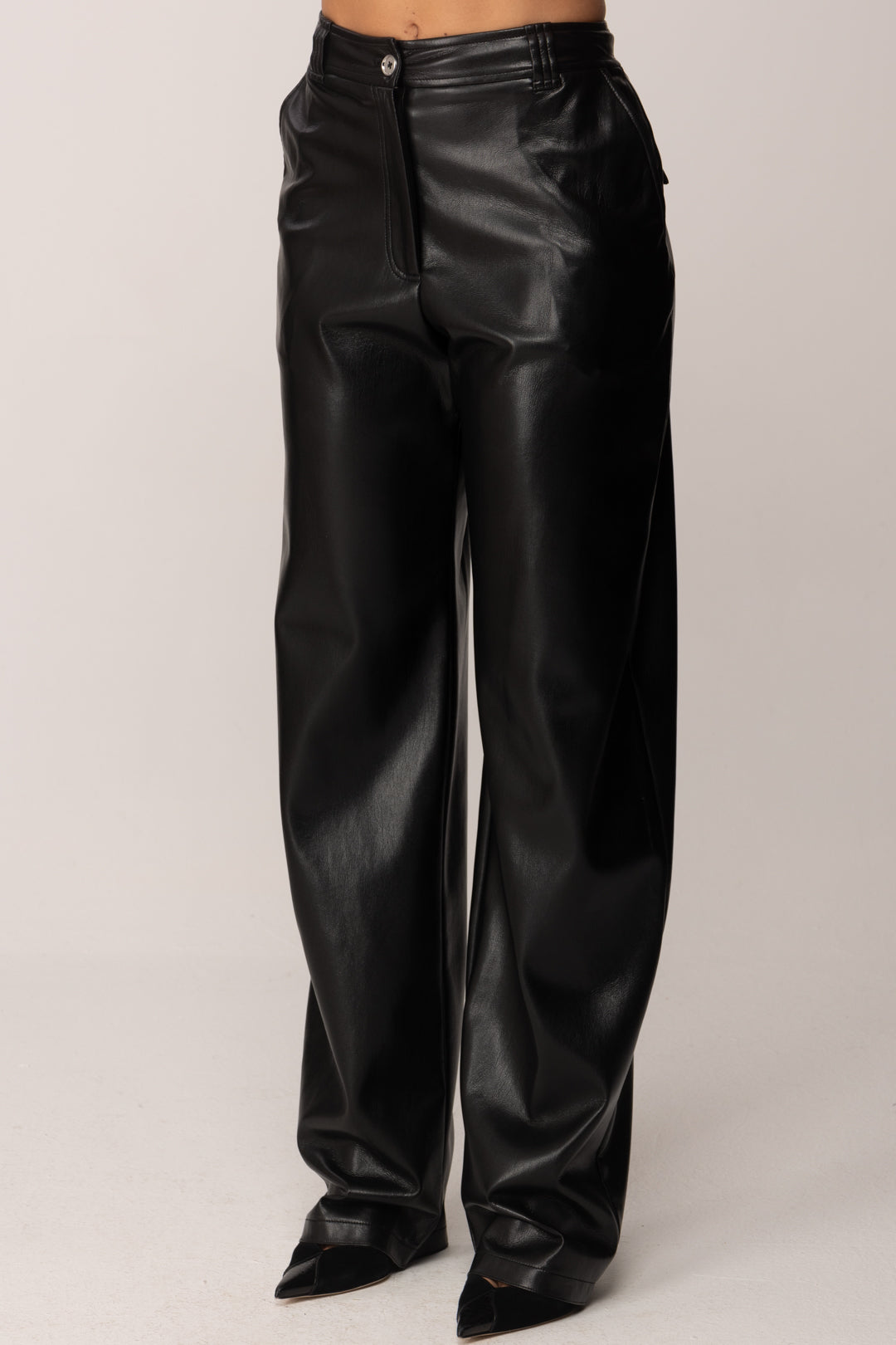 Pinko Pantaloni In Tessuto Spalmato NERO LIMOUSINE