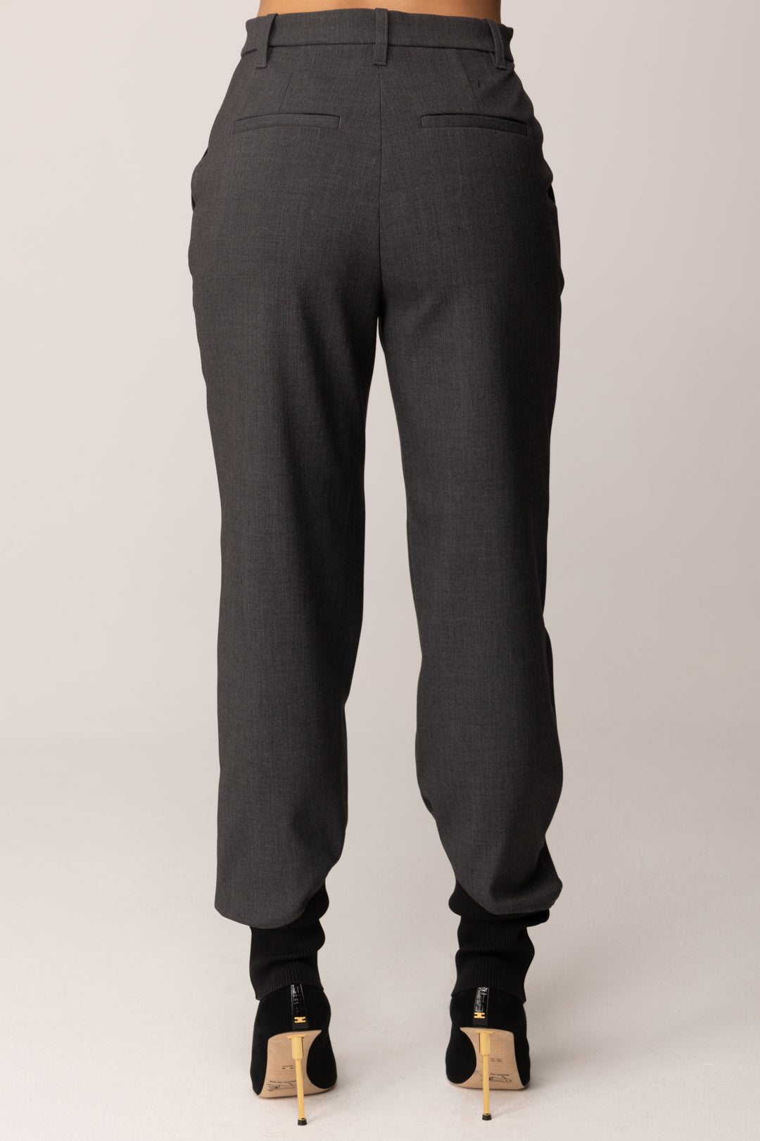 Pinko Pantaloni In Tessuto Tecnico con Fondo Elasticizzato GREY DARK