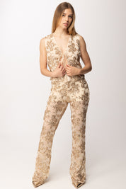Twin-set Pantaloni In Tulle con Paillettes 261AT2141 CASHEW