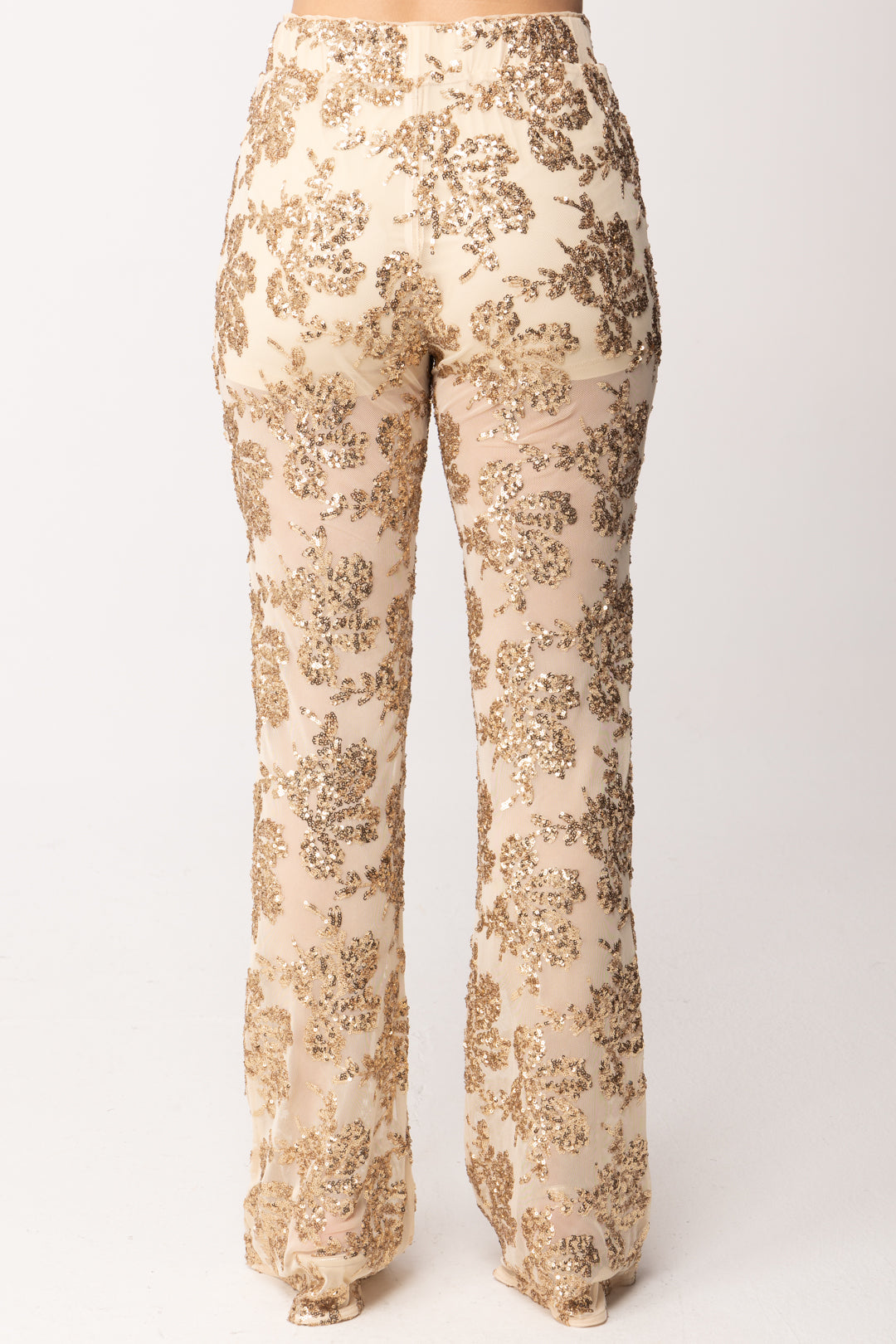 Twin-set Pantaloni In Tulle con Paillettes 261AT2141 CASHEW