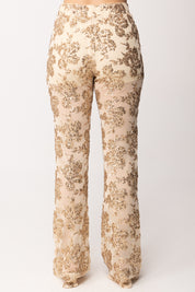 Twin-set Pantaloni In Tulle con Paillettes 261AT2141 CASHEW
