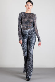 Aniye By Pantaloni Jodi Flared con Stampa Animalier 181187 GRAY LEO :AI26