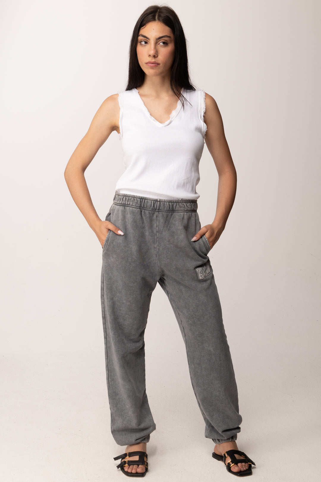 Pinko Pantaloni Jogger Effetto Washed 105508 A33M K10