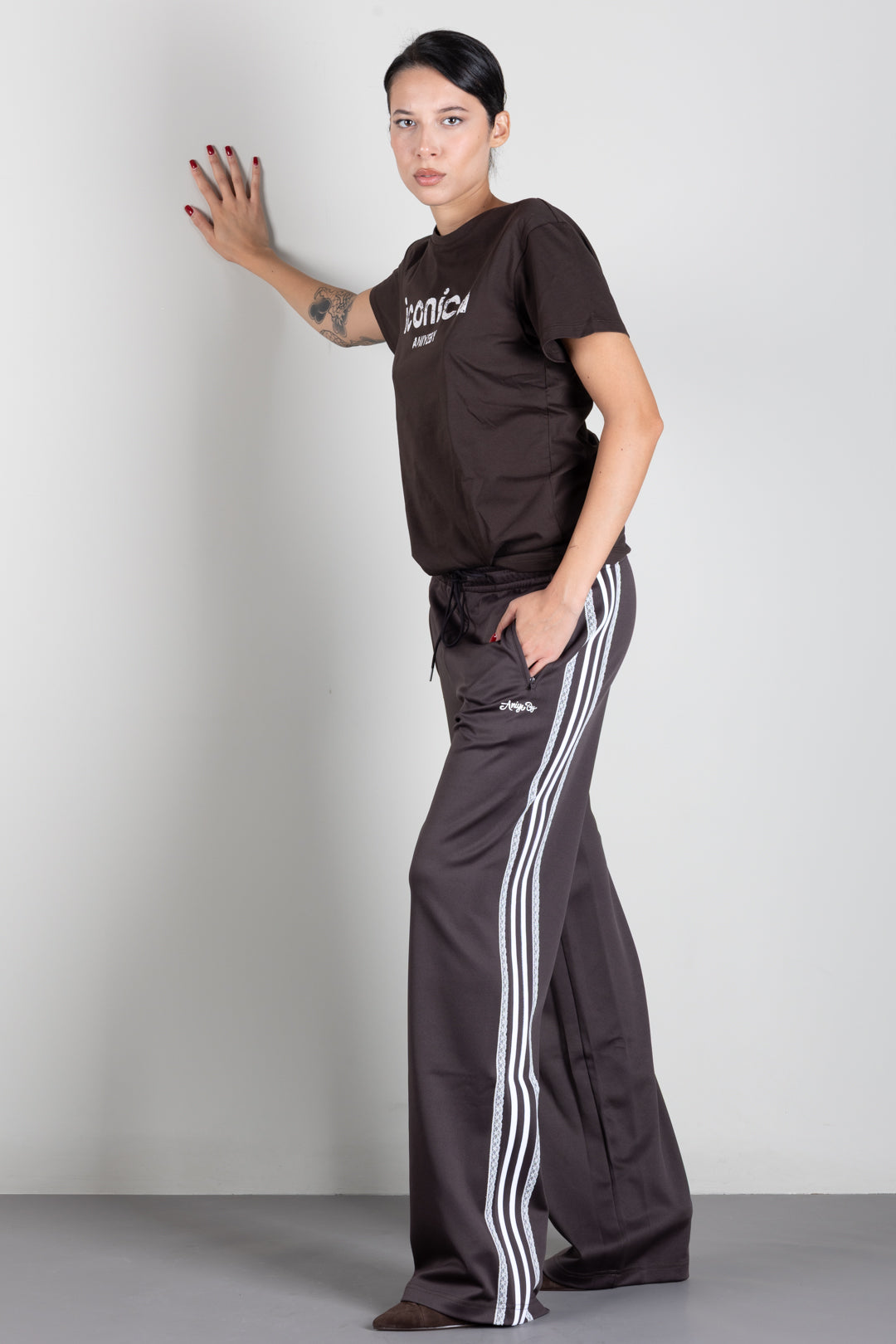Aniye By Pantaloni Jogger Sienna con Bande Laterali 181070 CHOCO :AI26