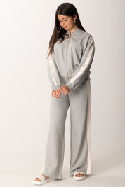 Elisabetta Franchi Bambina Pantaloni Jogging con Banda Logata GRIGIO MELANGE/QUARZO/AVORIO