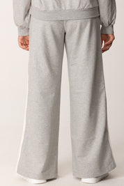 Elisabetta Franchi Bambina Pantaloni Jogging con Banda Logata GRIGIO MELANGE/QUARZO/AVORIO