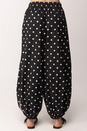 Khloe Femme Pantaloni Jogging In Cotone con Pois 26096 NERO/FUXIA