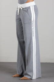 Elisabetta Franchi Pantaloni Jogging In Maglia con Logo KP75S66E2 GRIGIO MELANGE/AVORI