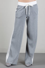 Elisabetta Franchi Pantaloni Jogging In Maglia con Logo KP75S66E2 GRIGIOMELANGE/AVORIO