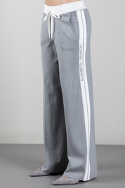 Elisabetta Franchi Pantaloni Jogging In Maglia con Logo KP75S66E2 GRIGIOMELANGE/AVORIO