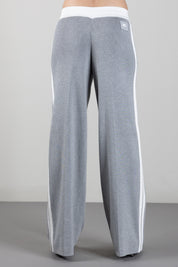 Elisabetta Franchi Pantaloni Jogging In Maglia con Logo KP75S66E2 GRIGIOMELANGE/AVORIO