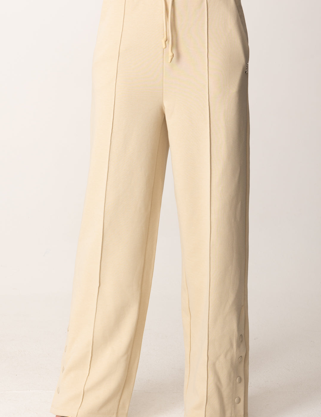 Patrizia Pepe Pantaloni Jogging Wide Leg con Logo Fly 8P0701 J219 MODERN BEIGE