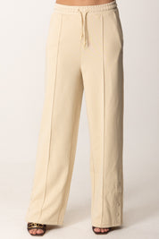 Patrizia Pepe Pantaloni Jogging Wide Leg con Logo Fly 8P0701 J219 MODERN BEIGE