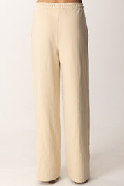 Patrizia Pepe Pantaloni Jogging Wide Leg con Logo Fly 8P0701 J219 MODERN BEIGE