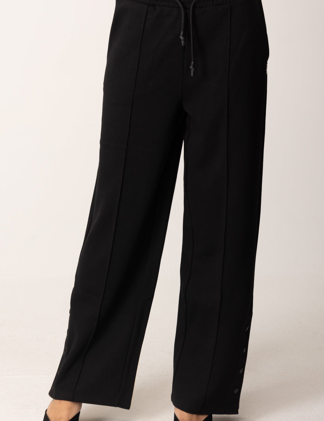 Patrizia Pepe Pantaloni Jogging Wide Leg con Logo Fly 8P0701 J219 NERO