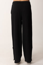 Patrizia Pepe Pantaloni Jogging Wide Leg con Logo Fly 8P0701 J219 NERO