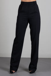 Elisabetta Franchi Pantaloni Lunghi In Gabardina PA19066E2 NERO