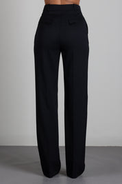 Elisabetta Franchi Pantaloni Lunghi In Gabardina PA19066E2 NERO