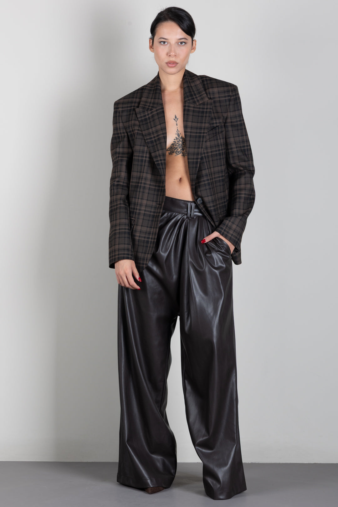 Aniye By Pantaloni Over Caly In Nappa 181009 CHOCO :AI26